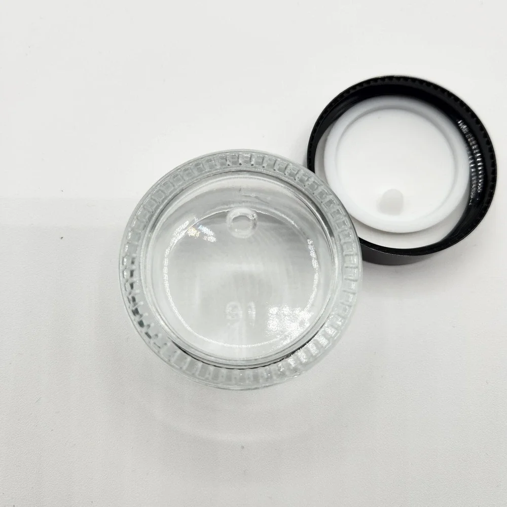 24 Pack 1 oz Glass Cosmetic Container Jars with Lid for Makeup Powders Ointment
